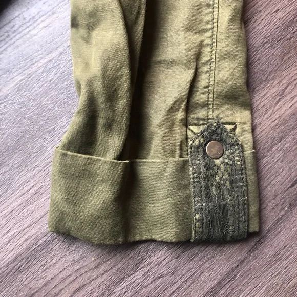 Anthropologie x Hei Hei Military Jacket Women’s Small Army Green Utility Lace - Picture 8 of 15